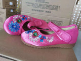 Zingj Shoe Box Girls Embroidered Cloth Shoes, Flat Single Shoes, Children's