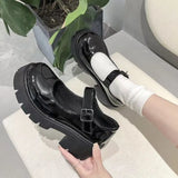 Summer Large-Size New Mary Jane Women's Shoes Thick Heel Thick-Soled JK Uniform Single-Shoe High-Heeled Women's Retro