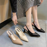 Spring And Summer New Pointed High-Heeled Shoes Women's Fine Heel Head Sandals Behind The Empty Shallow Single Shoes Women