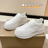 Bottom Height Small White Shoes Light Luxury High-End Old Dad Shoes Women's Single Shoes Summer Lace Breathable Leisure Sports