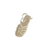 Bag Head Hollow Sandals Women 2025 New Summer Braided Flat Shoes Niche Retro Beach Roman