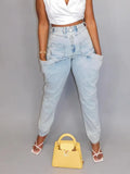 Zingj Winter New Korean Version Structural Trend Fashionable Straight Leg Jeans Women's High Waist Loose Thin Casual