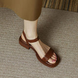 Version With Sandals Women Wear 2025 Summer New Retro Solid Roman Sandals Fashion Flat Women's