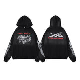 Printing Leisure Retro Tide Card Loose Hooded Sweaters For Men And