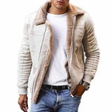 Fur One T-Shirt Station Winter Warm Jacket Coat Imitation Leather Velvet Men's