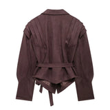 New Belt Velvet Folded Jacket
