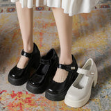 Wind Small Leather Shoes Female 2025 Spring Autumn New Platform Cake 10Cm Mary Jane Thick Heel High Heels Single