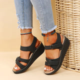 Zingj 2023 Plus Size Casual Fish Mouth Sandal Hot Roman Style Sandals Women Wear Velcro