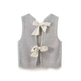 Women's Clothing 2025 Autumn New Street Fashion Vest Bow Sweater