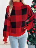 Autumn And Winter Casual Lattice Lantern Long-Sleeved Turtleneck Sweater Women's