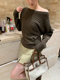 Xixi 2025 Autumn New White Label Elegant Collar Knitted Shirt With Long-Sleeved Top Sweater Female