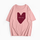 Sale Of Simple Love Print T-Shirts For Girls In Summer Free-Round Collar Pure Cotton Short-Sleeved