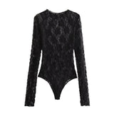 Zingj New Lace Onesie Slit Design Leggings Suit