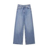 High-Waisted Broad-Legged Jeans Women Retro Thin-Skinny Tug-And-Wearing Tide