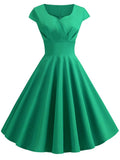 Dress Women Hepburn Vintage Rockabilly Pin Up Dress Robe Femme Casual Retro Elegant Party Midi Sundress