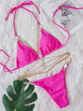 Zingj 2025 New Bikini Crystal Diamond Body Chain Decoration Swimsuit Strap Split Beach