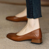 Single-Shoe Women In The Spring Of 2025 New Simple French Retro Soft Head Casual Coarse And Anti-Slip Women's Singles