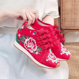 Zingj Shoes / Velvet Travel Canvas Embroidered Cloth Shoes Women's Casual Shoes High Heel Sports
