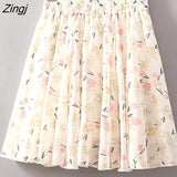 Women 28 Colors Fashion Simple Elastic Waist Summer Elegant Student Folds All-match Ulzzang Female Leisure Floral