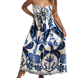 Women's Clothing 2025Ins Summer New Printing Neck-Suck Sexy