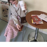 Harajuku Pink Leopard Long Skirt Women Casual Office Elegant High Waist Knitted Skirt Hip Hop Street Slit Bodycon