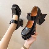 Mary Jane High Heel Women's One-字 Button 2025 Early Spring Retro Square Women's Shoes Waterproof Station Coarse Heel Single Shoes