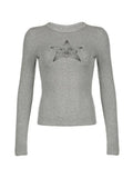 Adorable Star Print Slim Long Sleeve Knit- Outfit