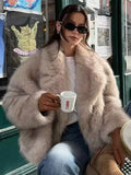 Women's Clothing 2025 Autumn And Winter 2025 New Fashion Loose Artificial Fur Collar Coat