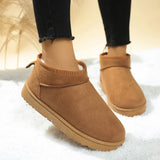 With Thick Thick Snow Boots Women Thick Bottoms To Keep Warm Winter Cloth Round Cotton Shoes
