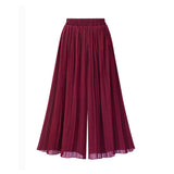 Summer Extra Large Fat Chiffon Pleated Beach Culottes