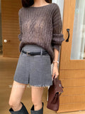 Xixi 2025 Autumn And Winter White Standard Sweet Cool With Pure Color High-Waisted Half-Dressed Ass A Short Skirt Women