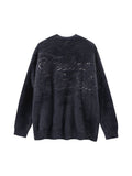 Autumn Winter Women's Harajuku O-neck Print Sweater Casual Loose Basic Oversize Jumper Vintage Knitted Sweaters Women