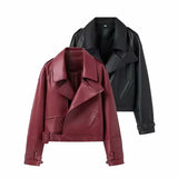 Women's Street Trend Locomotive Wind Sheep Leather