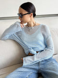 Spring And Summer New Hollow Sweater Women Wind Soft Loose Knitted Long-Sleeved Clothing