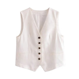 Autumn Style New Style Tooling Style Solid Color Slim Vest Shorts Leisure