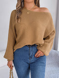 Shooting 2025 Autumn And Winter Casual Relaxation Solid Color Bat Sleeve Sweater Women's