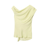 New Silk Lithography Asymmetrical Top