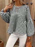 Autumn/Winter 2025 New Ins Wind-Round-Necked Doll Shirt Lantern Sleeve Shirt Loose Top