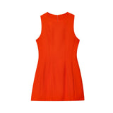 Summer New Women's Linen Fluffy Round Neckless Short