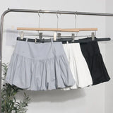 Shooting Flower Babe Half-Dress Woman 2025 Summer Korean Version Of High-Waisted Pony Skirt Casual A Short Skirt With Belt
