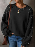 Autumn And Winter New Large-Size Loose Long-Sleeved Nail Ball Collar Collar Women's Sweater