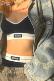 Beach Style Two Piece Sets Women V-Neck Casual Letter Embroidery Camisole Top+Briefs Matching Shorts Vacation Outfits