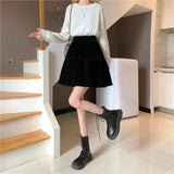 Black Velvet Mini Skirt- Outfit