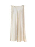 Xixi 2025 Spring New Temperament High-Waisted Half-Body Skirt Heavy Imitation Acetic Acid-Bated Ass Skirt Women