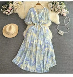 New Seaside Holiday Dress Women Spring And Autumn 2025 New Sexy V Receive Lanky
