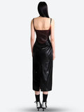 Faux Leather Midi