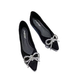 2025 New French Daily Sweet Bow Drill Single Shoe Tip Bow Bow Tie