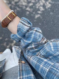 Plaid Long-Sleeved Shirt Women Spring And Autumn Loose Thin Oversize Harajuku Wind Leisure Shirt