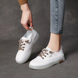 Layer Cowhuff Soft Sole Single Shoes Spring And Summer New Leather Flat Plate Shoes Women Comfortable Soft Small White