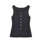Explosion Women's Fashion Vest Gold Buckle